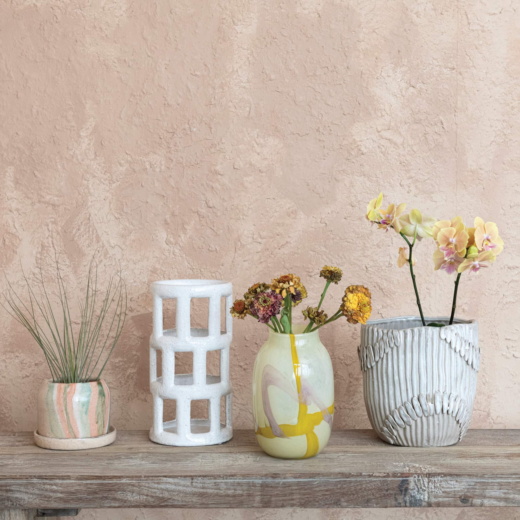Hello Honey® 12" White Cut-Out Decorative Stoneware Lantern Candle Holder